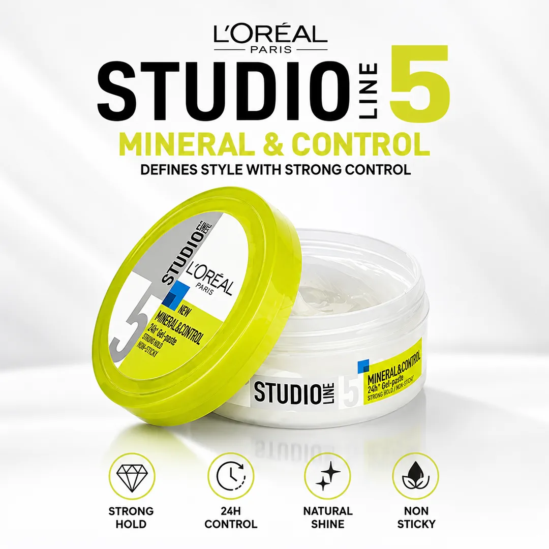 LOREAL STUDIO HAIR GEL PASTE 150ML MINERAL & CONTROL