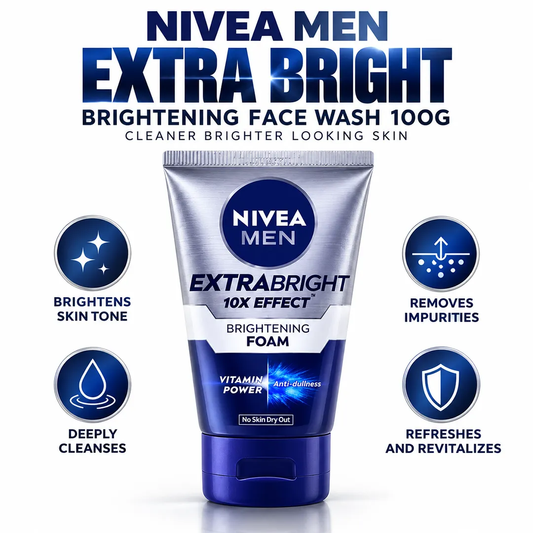 NIVEA MEN FACE WASH EXTRA BRIGHT 100G