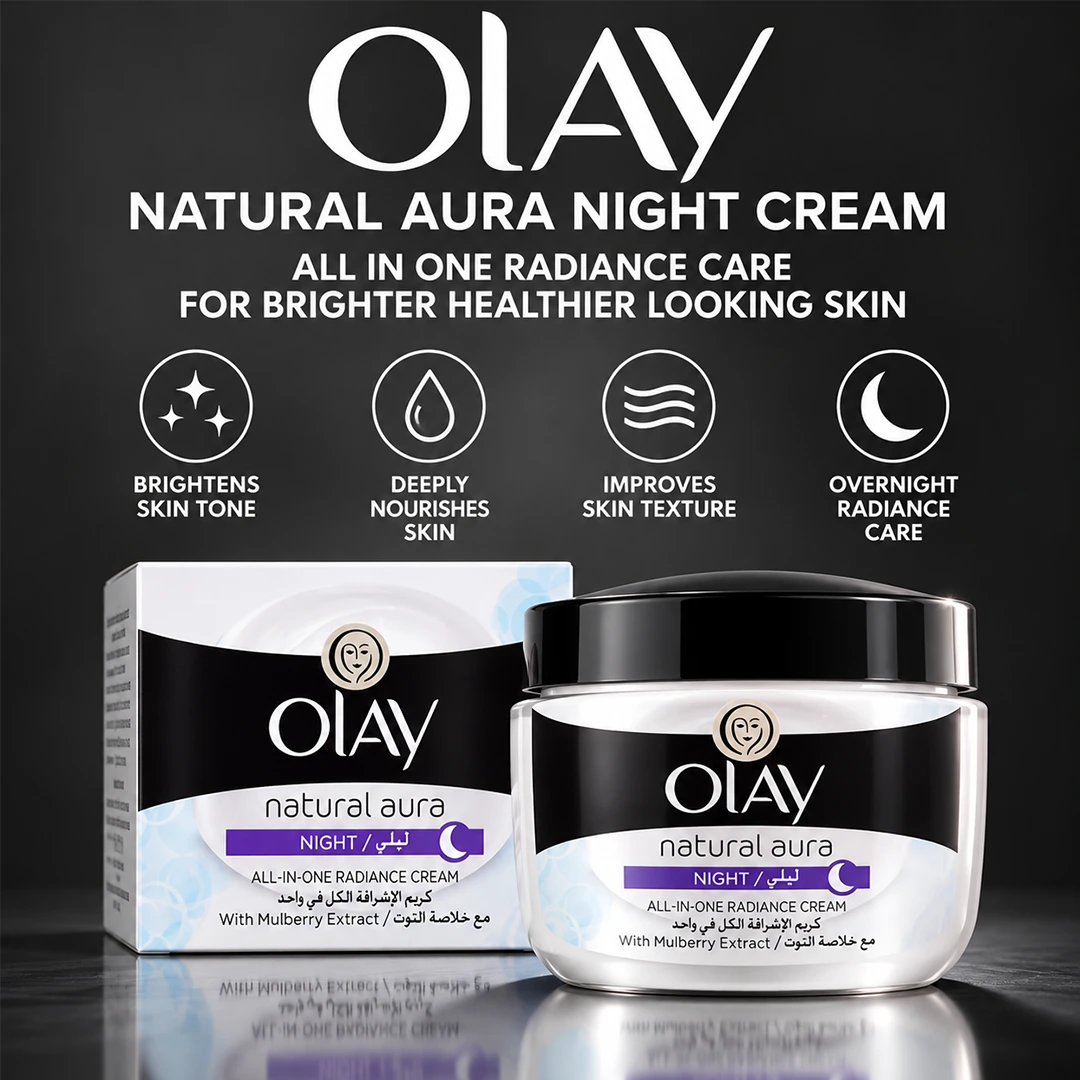 OLAY NATURAL WHITE AURA NIGHT CREAM 50GM.
