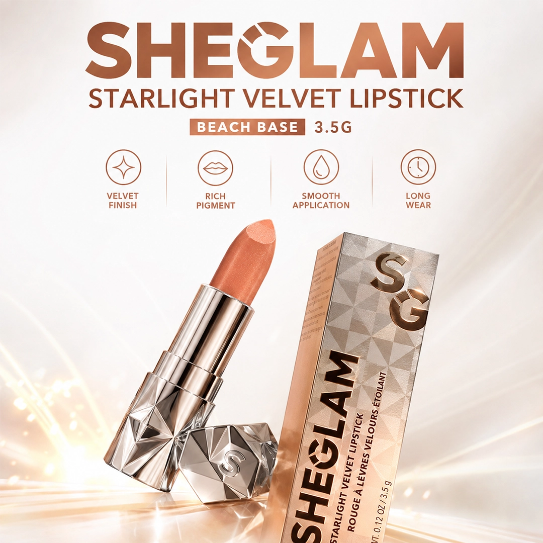 SHEGLAM STARLIGHT VELVET LIPSTICK 3.5G BEACH BASE