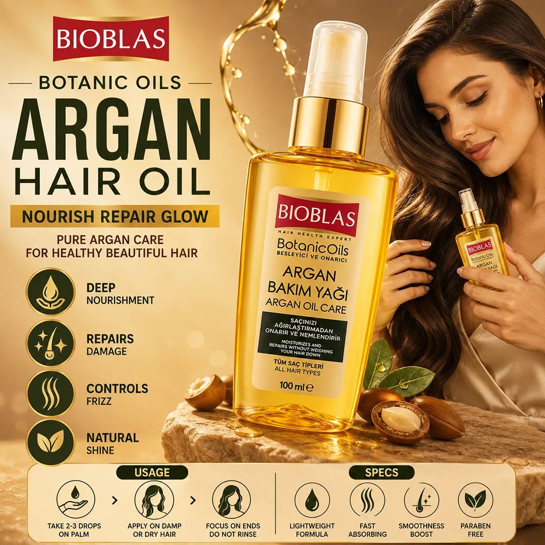 BIOBLAS HAIR OIL 100ML BOTANIC OILS ARGAN