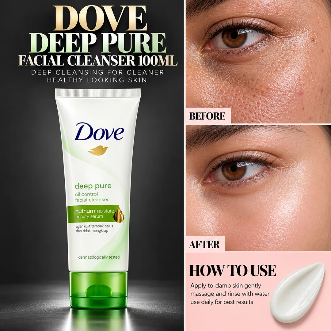 DOVE FACIAL CLEANSER DEEP PURE 100ML