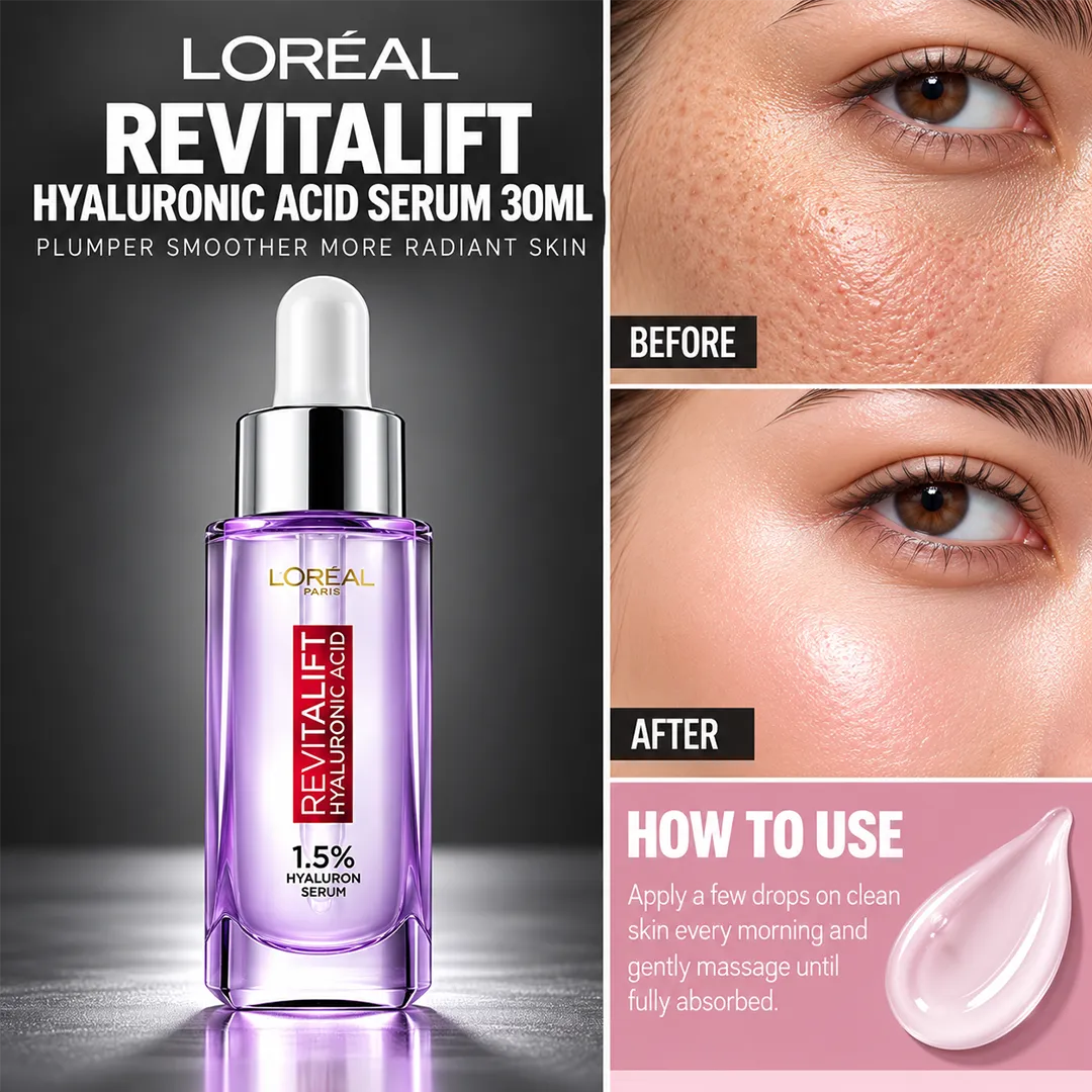LOREAL REVITALIFT HYALURONIC ACID SERUM 60% 30ML