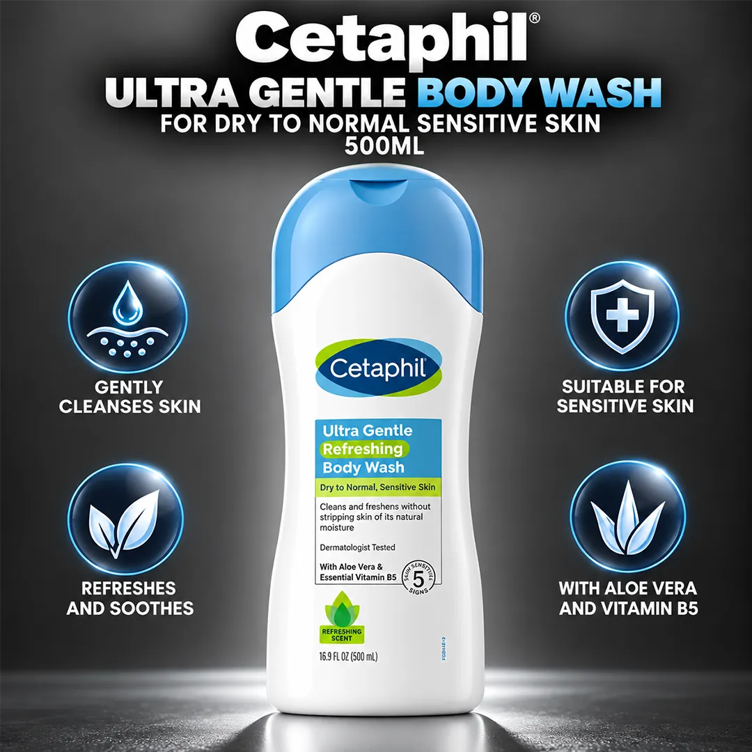 CETAPHIL ULTRA GENTLE BODY WASH 500ML REFRESHING