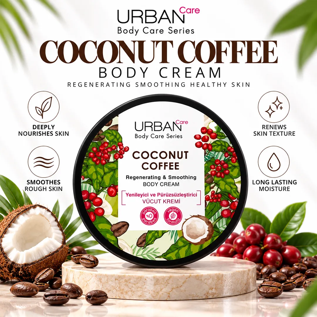 URBAN CARE COCONUT COFFEE BODY CREAN 200ML