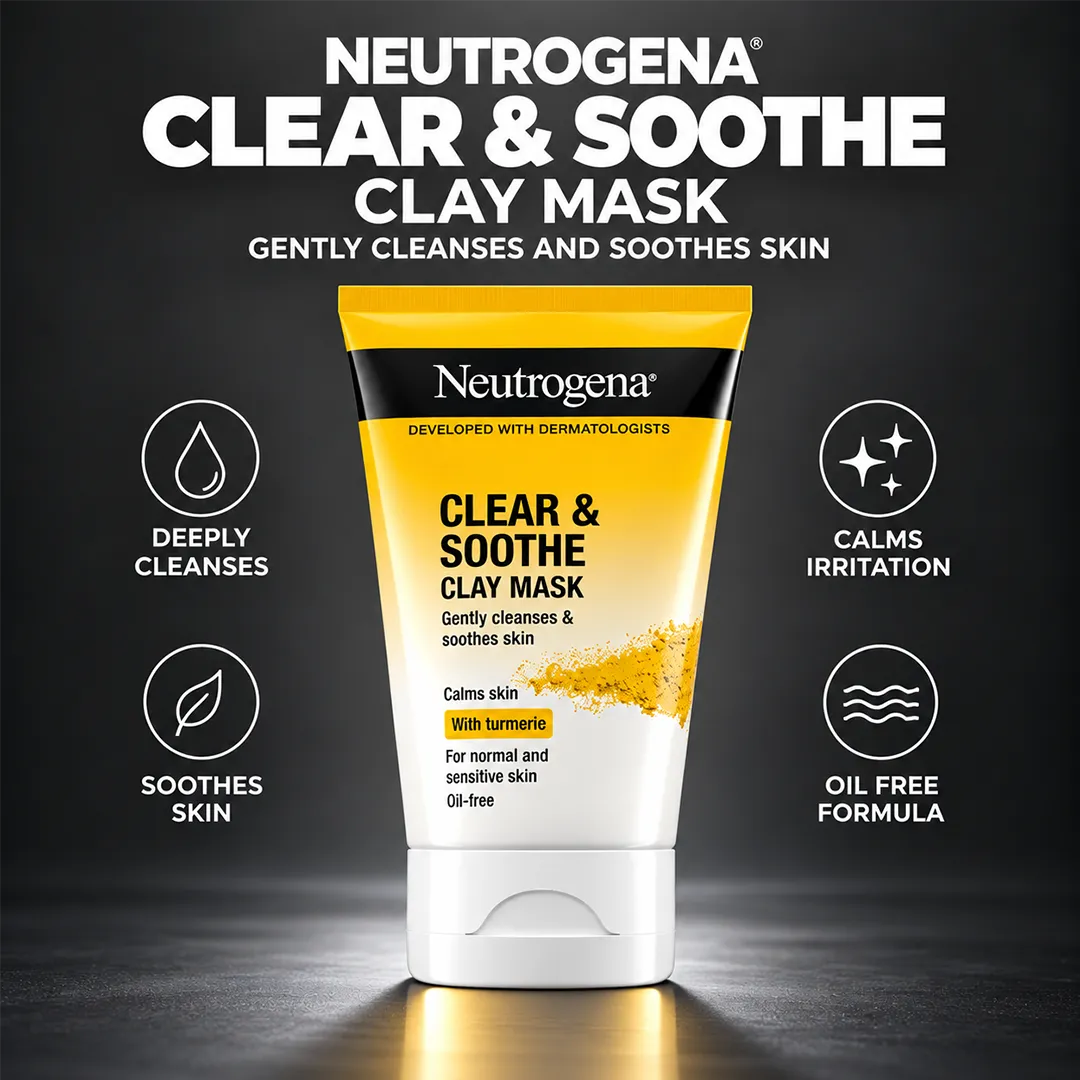NEUTROGENA CLEAR & SOOTHE CLAY MASK OIL FREE 50ML