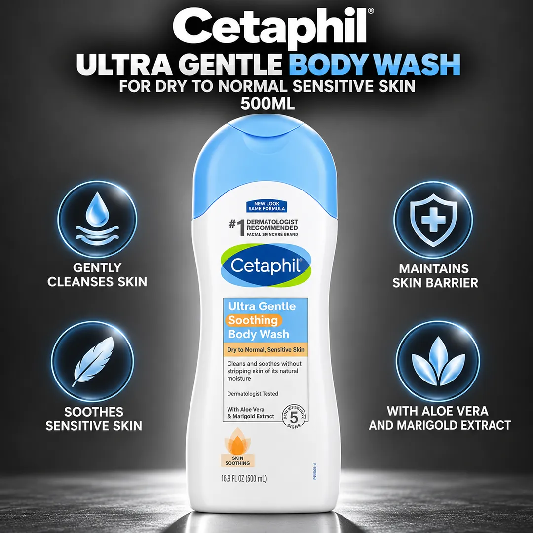 CETAPHIL ULTRA GENTLE BODY WASH 500ML SKIN SOOTHING