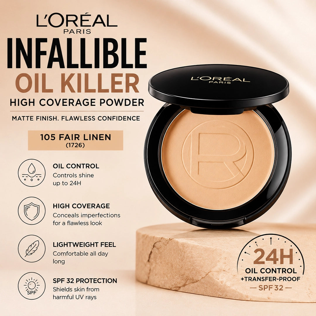 LOREAL INFALLIBLE OIL KILLER HIGH COVERAGE POWDER 105 (1726)