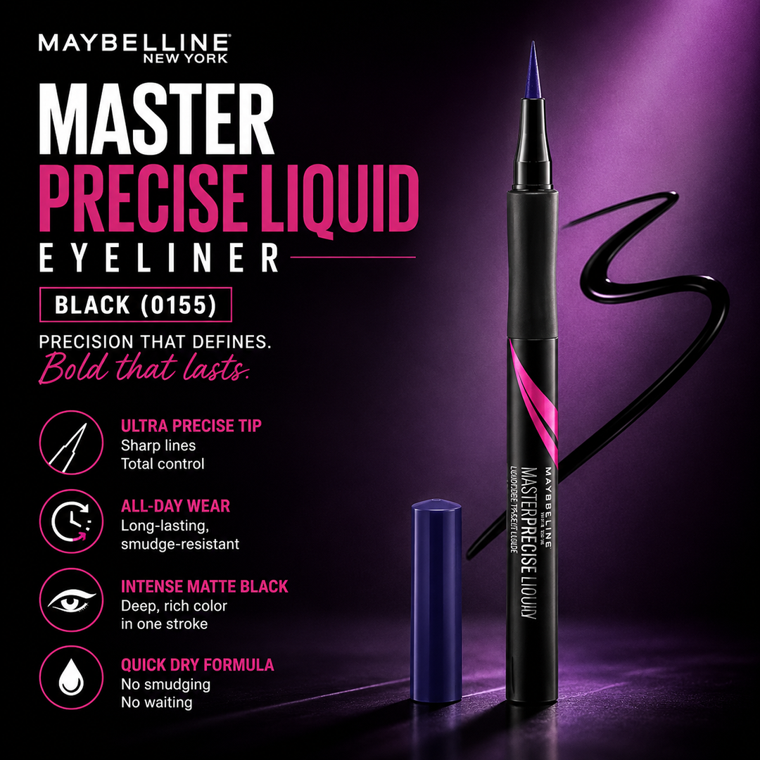 MAYBELLINE MASTER PRECIS LIQUID EYELINER BLACK (0155)