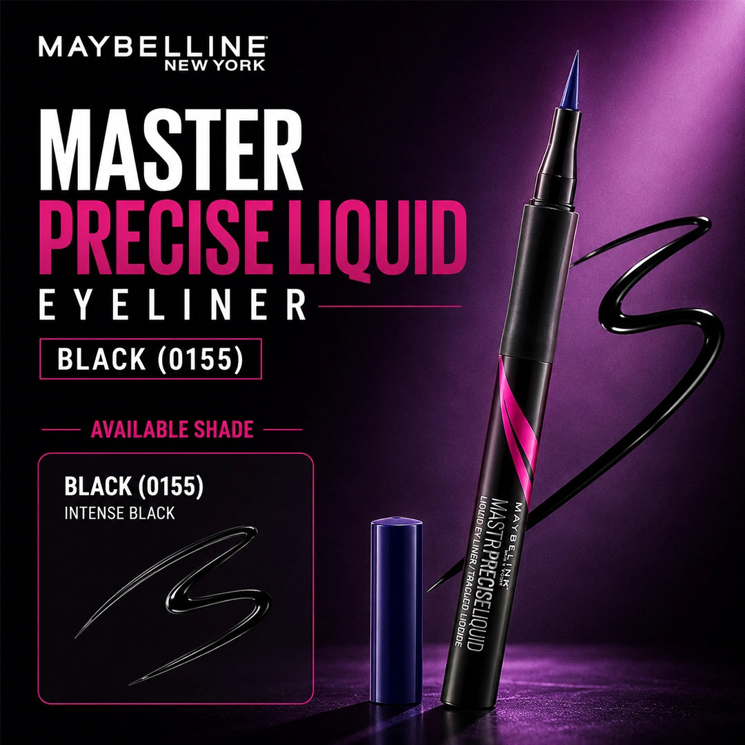 MAYBELLINE MASTER PRECIS LIQUID EYELINER BLACK (0155)