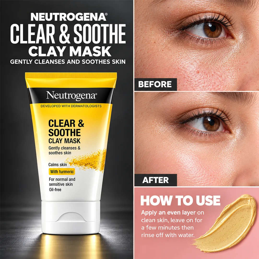 NEUTROGENA CLEAR & SOOTHE CLAY MASK OIL FREE 50ML