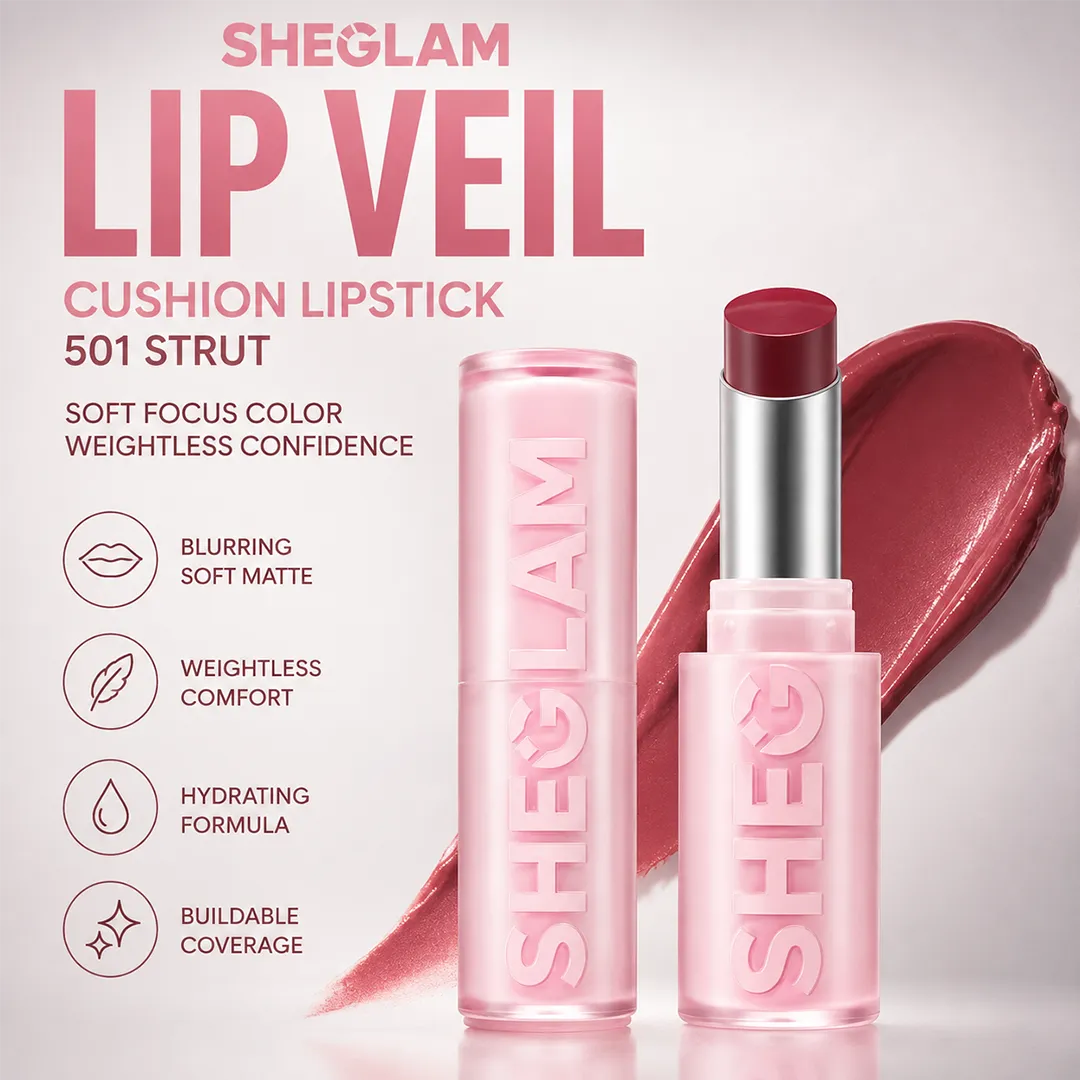 SHEGLAM LIP VEIL CUSHION LIPSTICK 501 STRUT