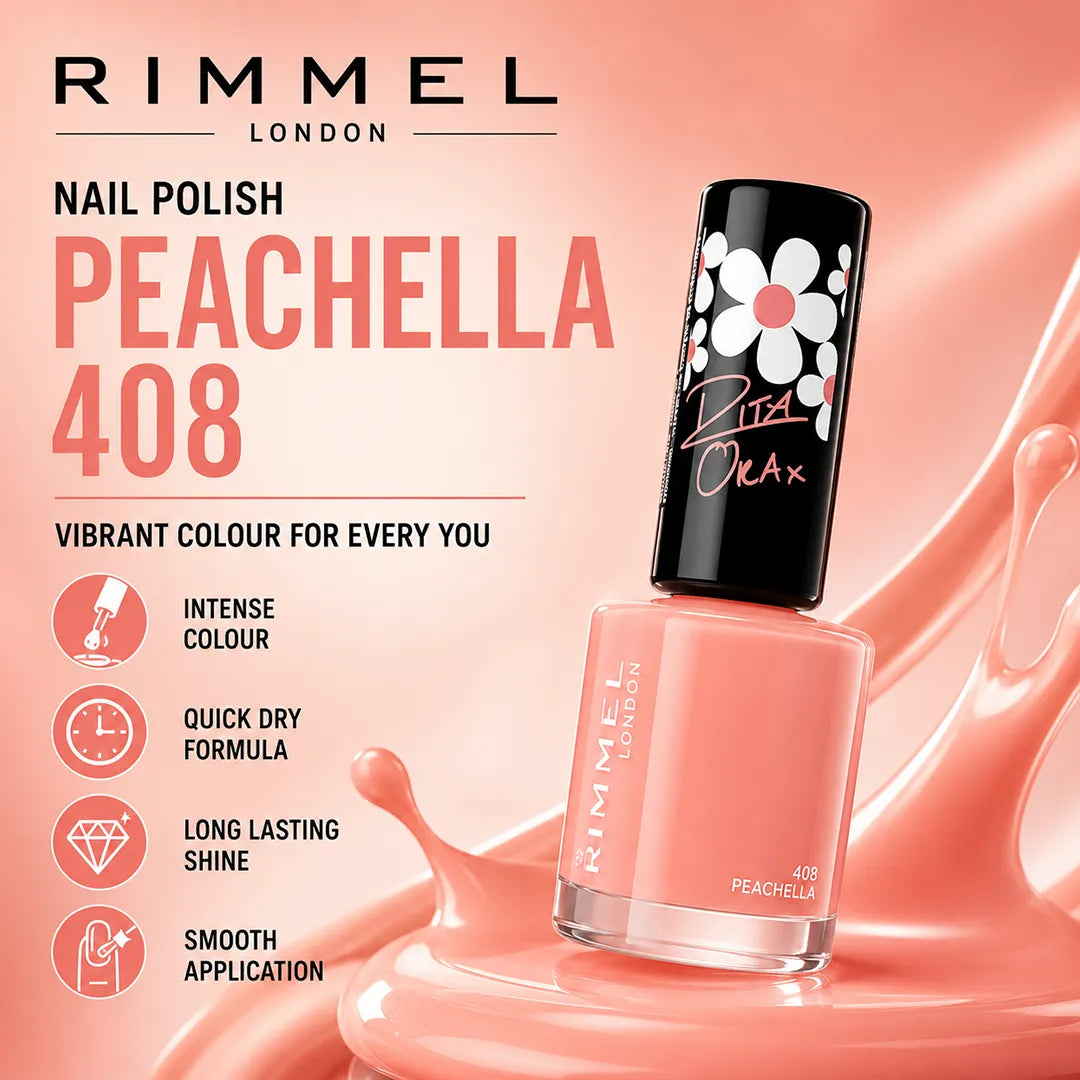 RIMMEL NAIL POILSH PEACHELLA 408 8ML
