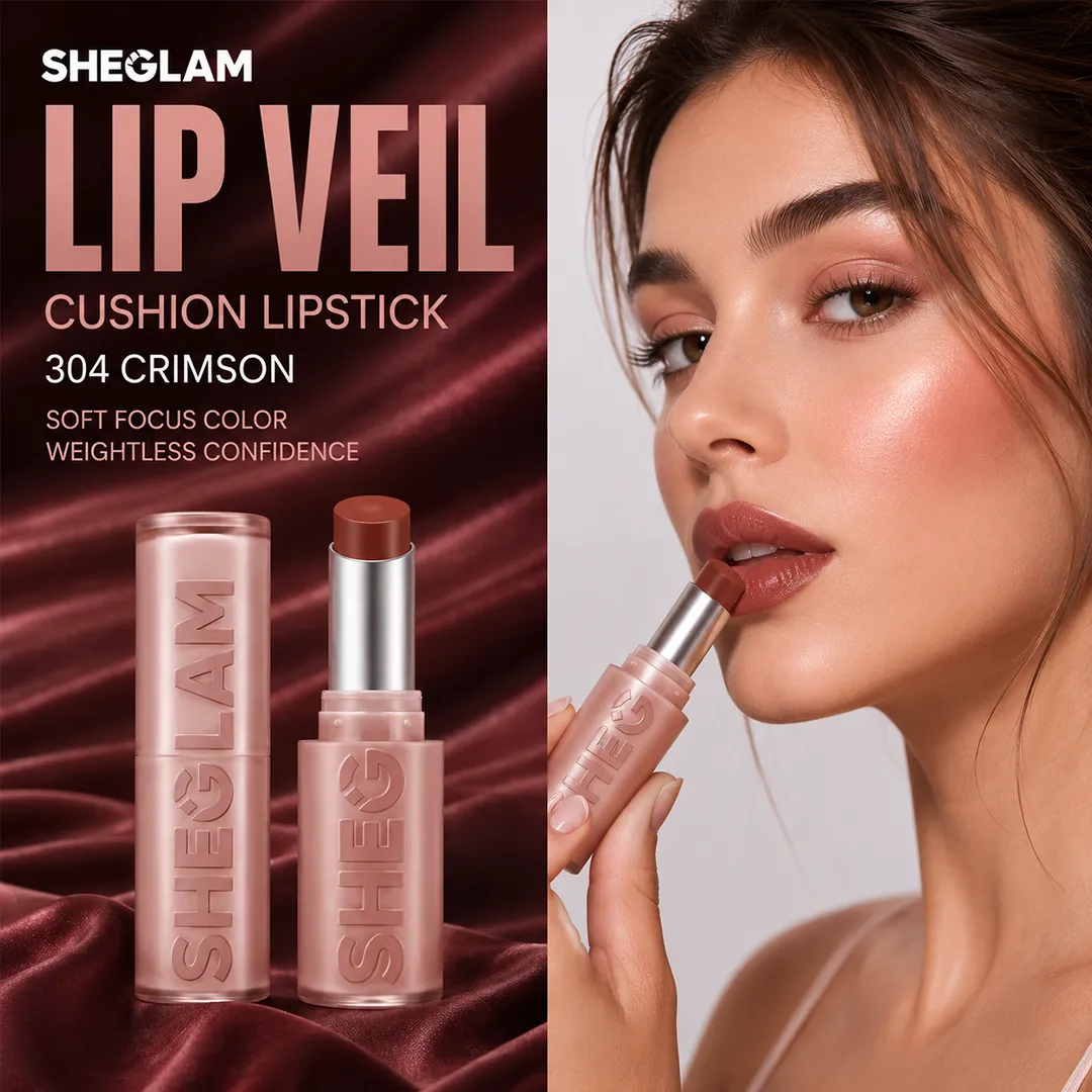SHEGLAM LIP VEIL CUSHION LIPSTICK 304 CRIMSON