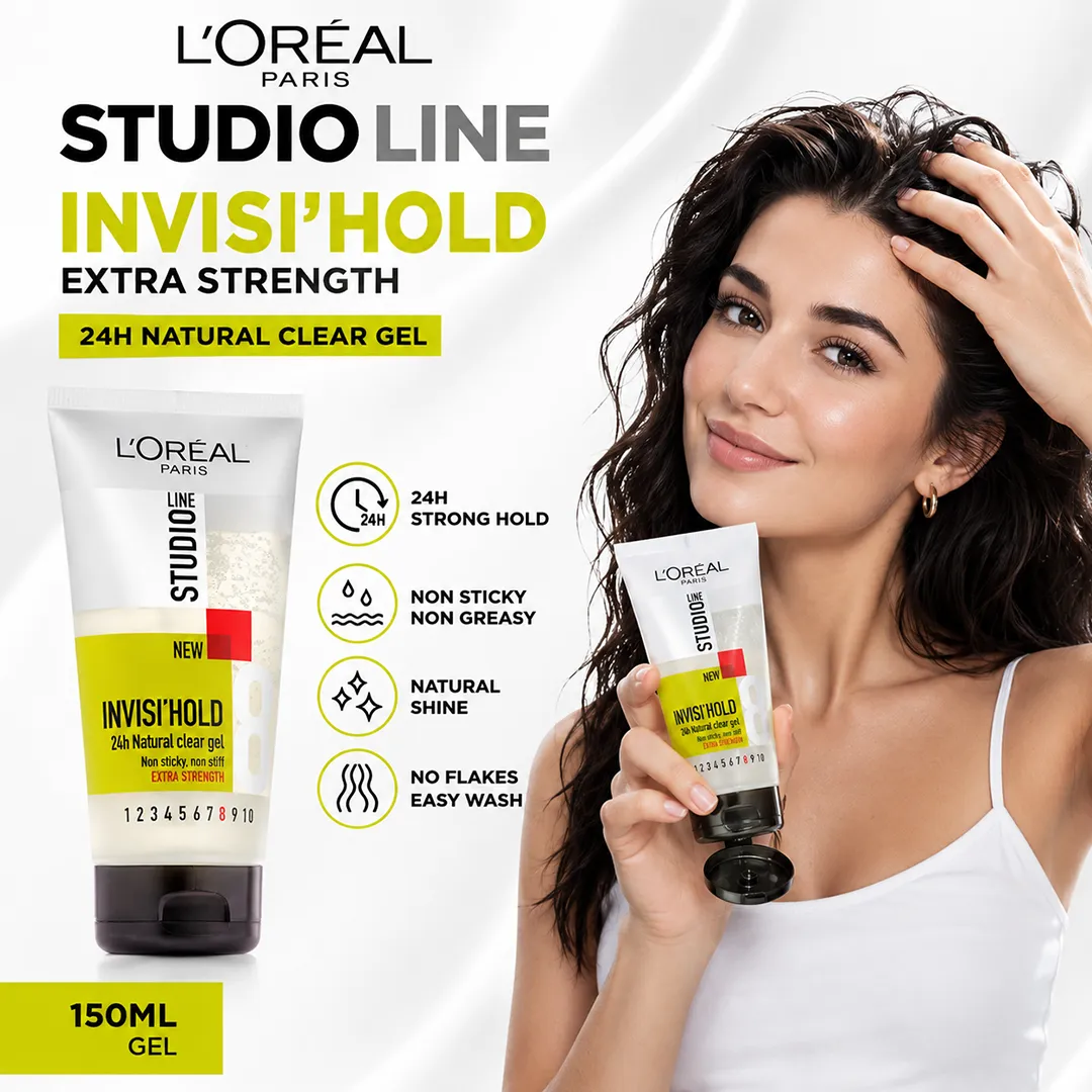 LOREAL STUDIO HAIR GEL 150ML INVISI HOLD EXTRA STRENGTH