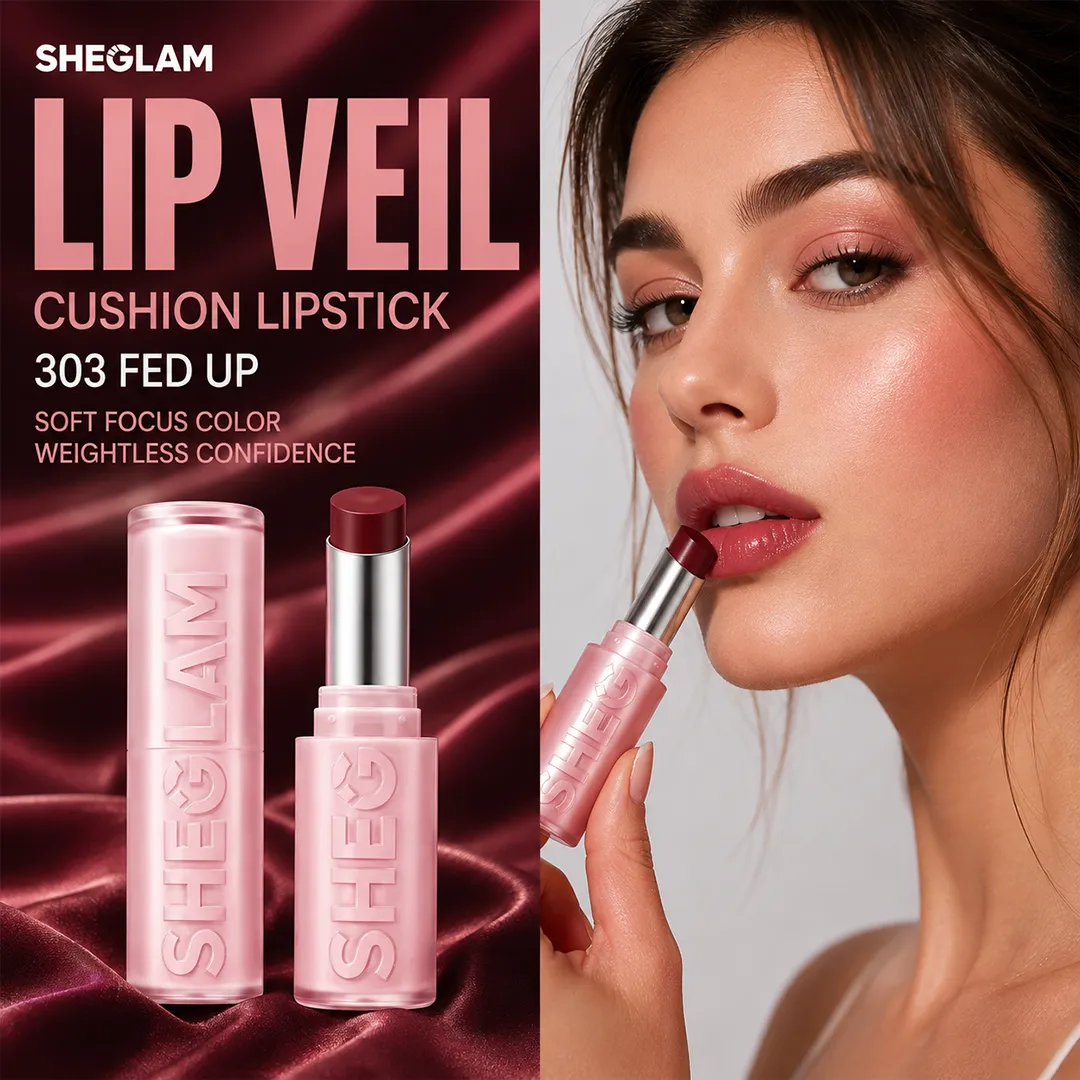 SHEGLAM LIP VEIL CUSHION LIPSTICK 303 FED UP
