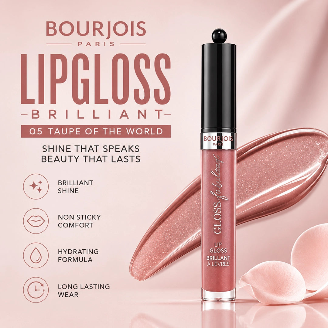 BOURJOIS LIPGLOSS BRILLIANT 05 TAUPE OF THE WORLD