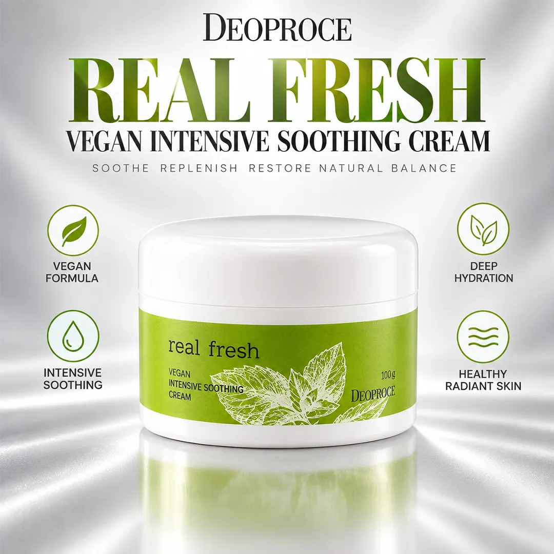 DEOPROCE REAL FRESH VEGAN INTENSIVE SOOTHING CREAM 100G