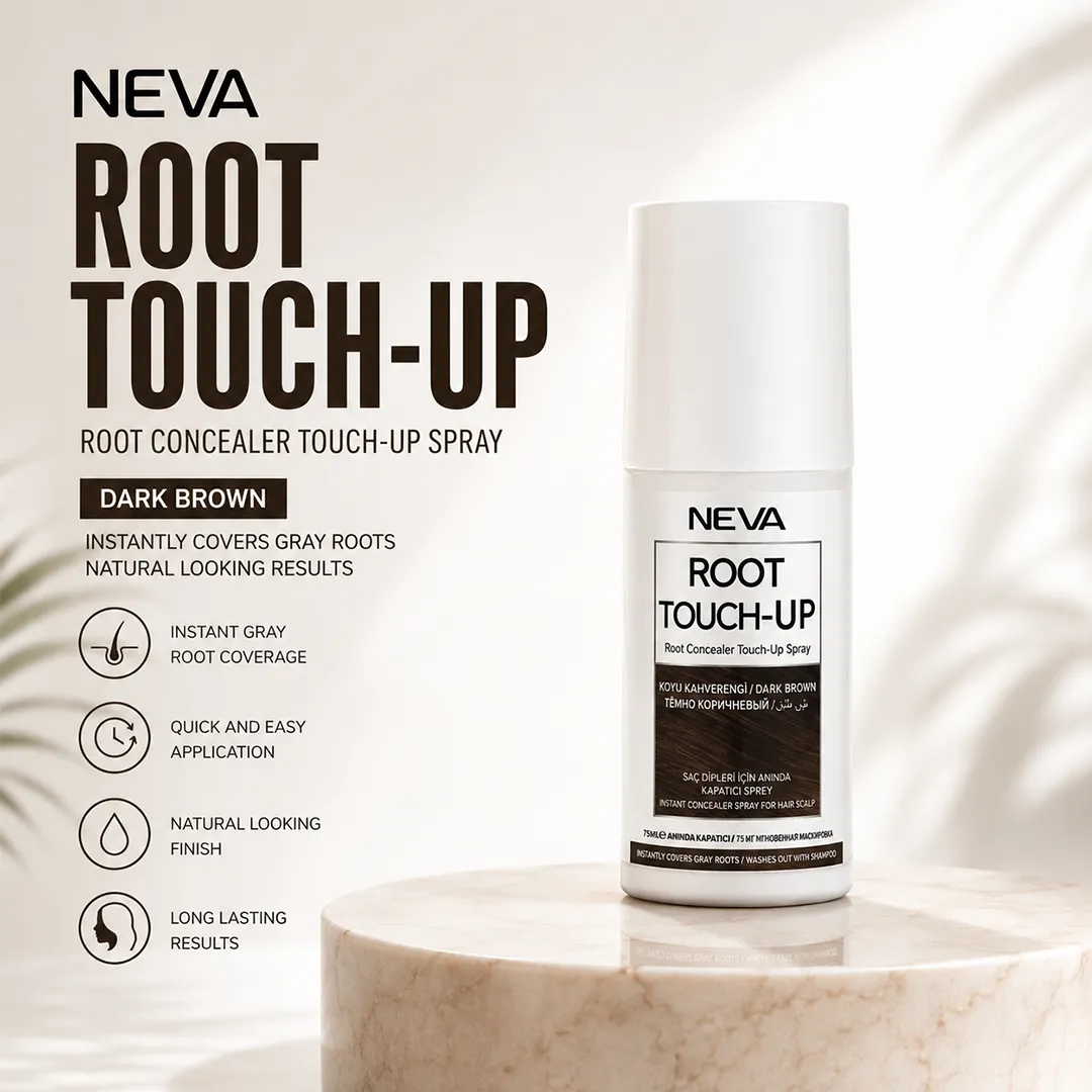 NEVA ROOT TOUCH UP HAIR SPRAY 75ML DARK BROWN