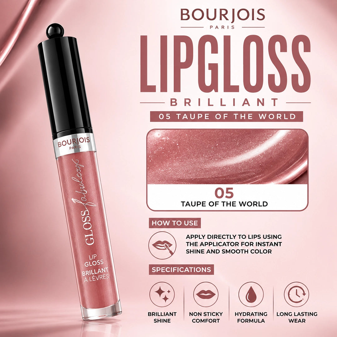 BOURJOIS LIPGLOSS BRILLIANT 05 TAUPE OF THE WORLD