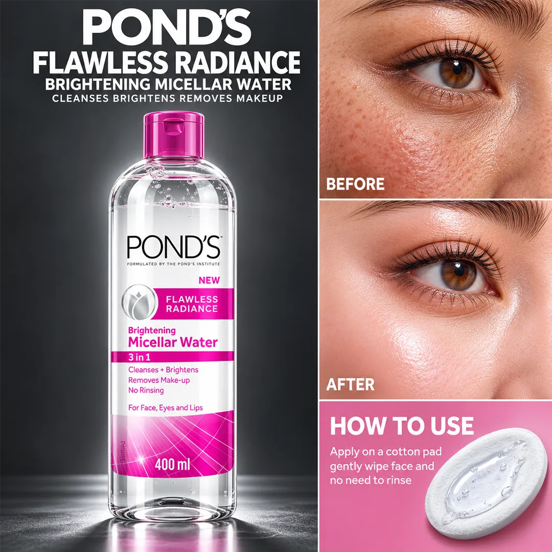 PONDS MICELLAR WATER 400ML FLAWLESS RADIANCE