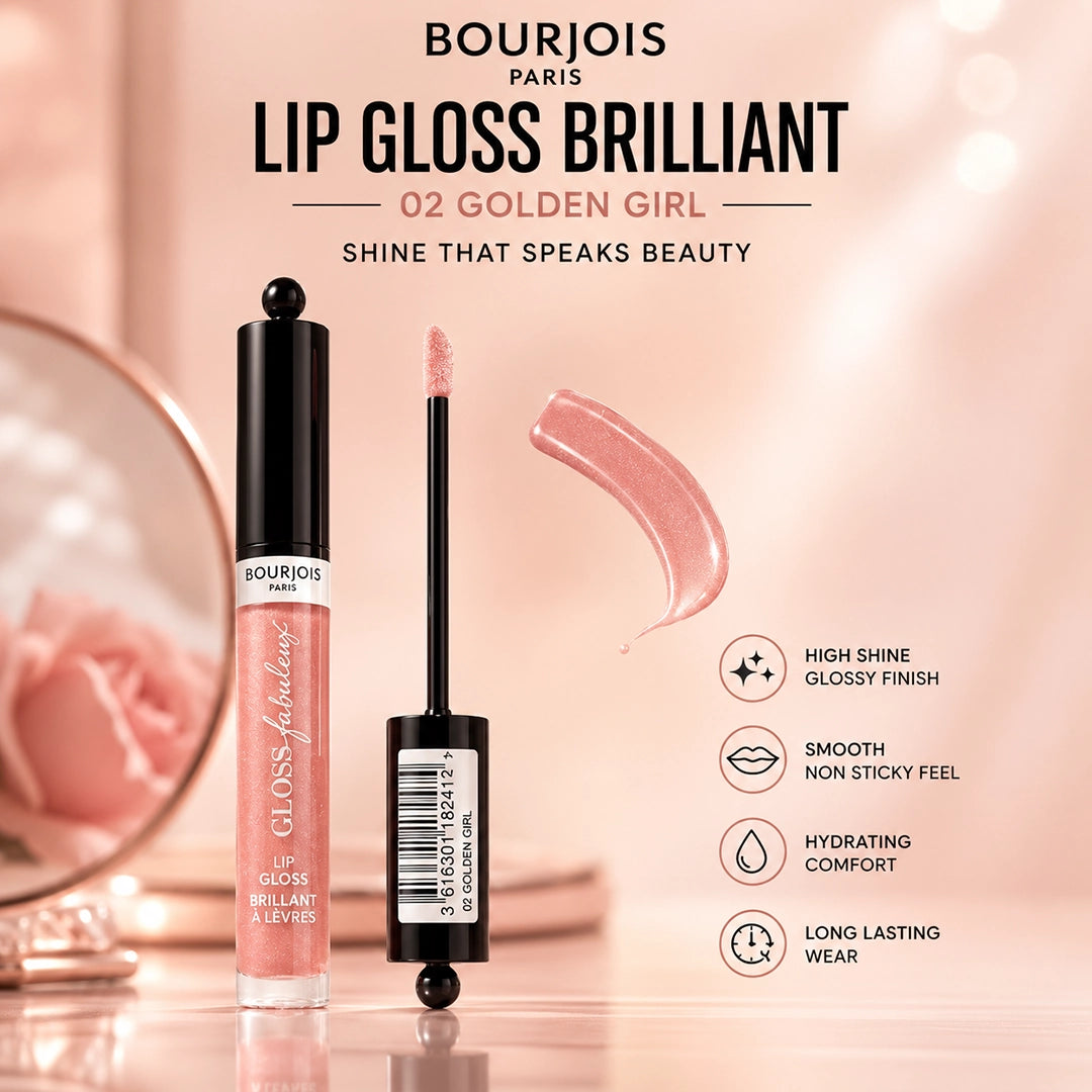 BOURJOIS LIP GLOSS BRILLIANT 02 GOLDEN GIRL