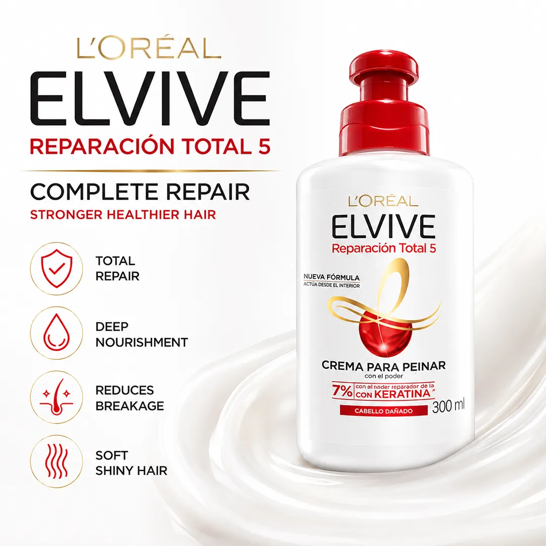 LOREAL ELVIVE 300ML REPARACION TOTAL 5 HAIR CREAM