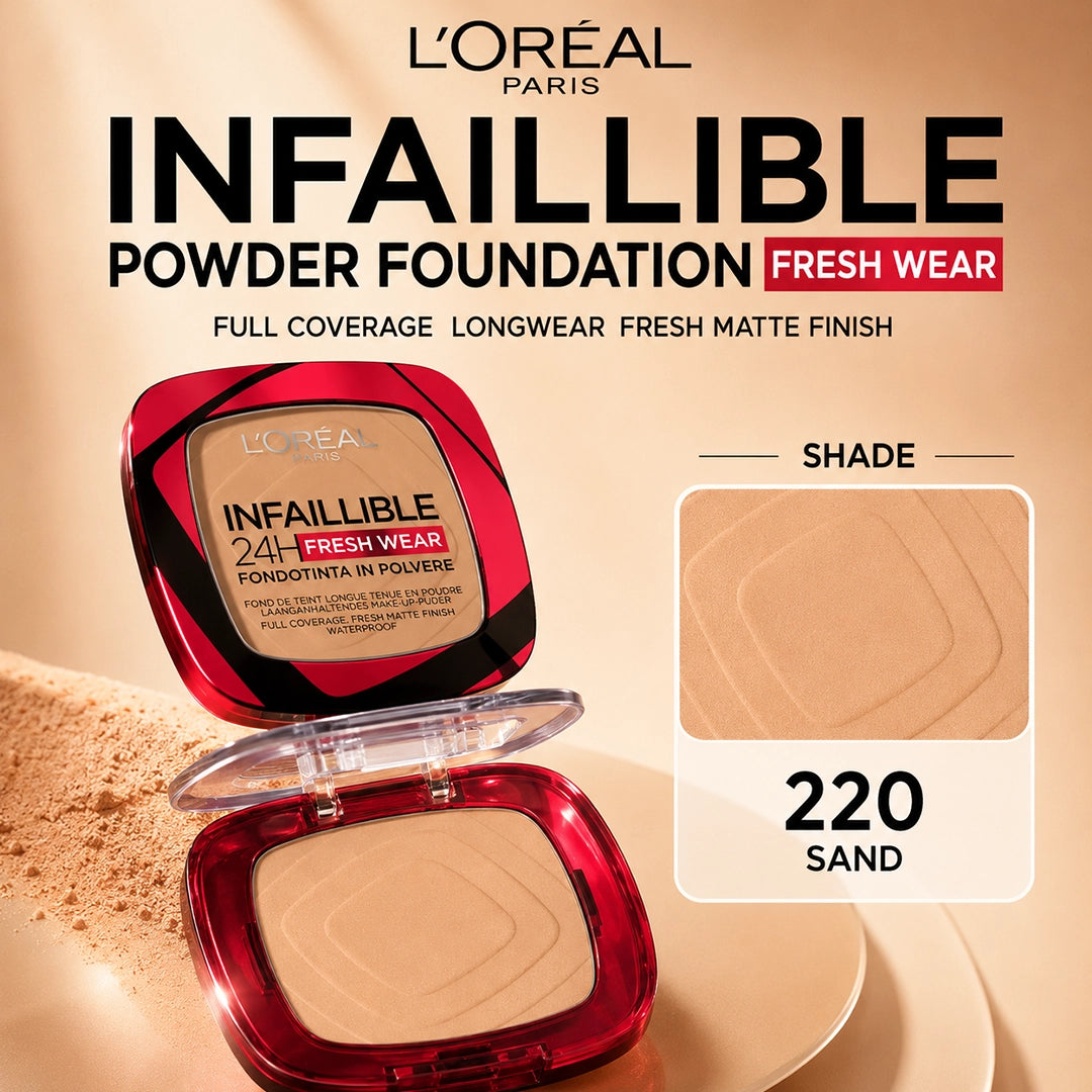 LOREAL INFAILLIBLE POWDER FOUNDATION FRESH WEAR 220 (1733) 9