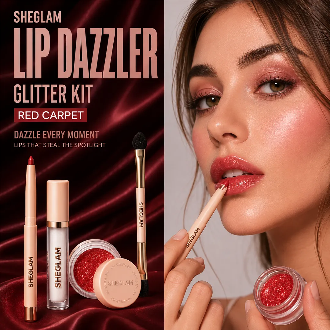 SHEGLAM LIP DAZZLER GLUTTER KIT RED CARPET
