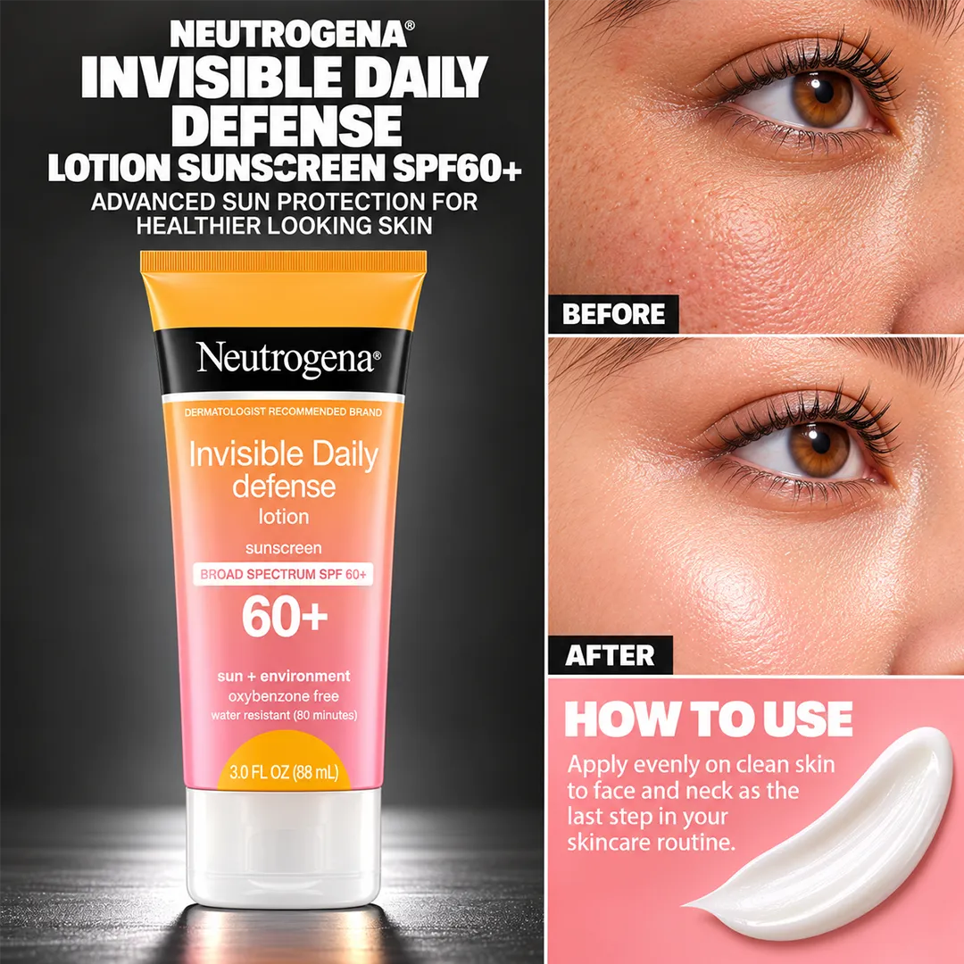 NEUTROGENA SUNSCREEN INVISIBLE DAILY DEFENCE LOTION SPF60 FR