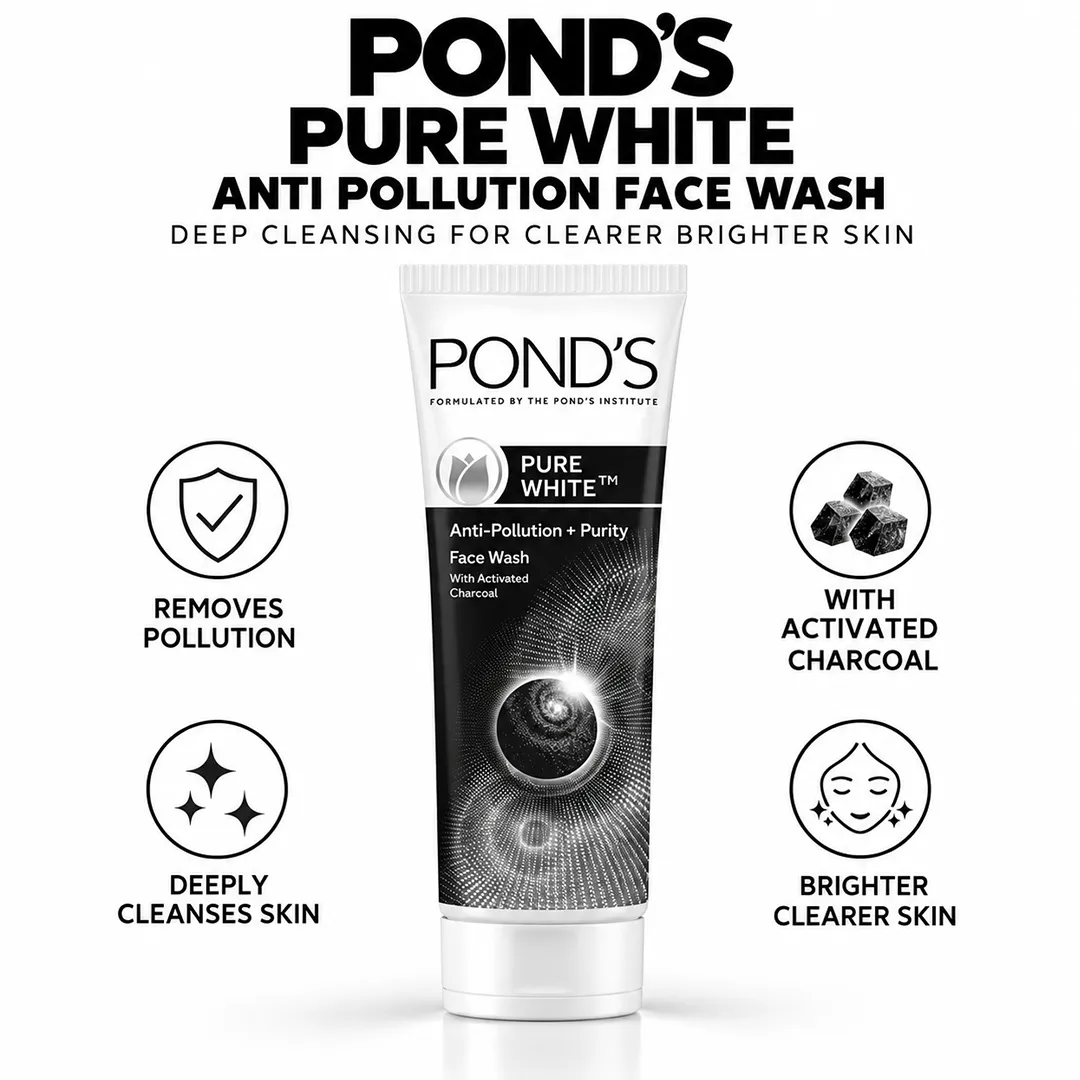 PONDS PAK PURE WHITE ANTI POLLUTION FACE WASH 50G