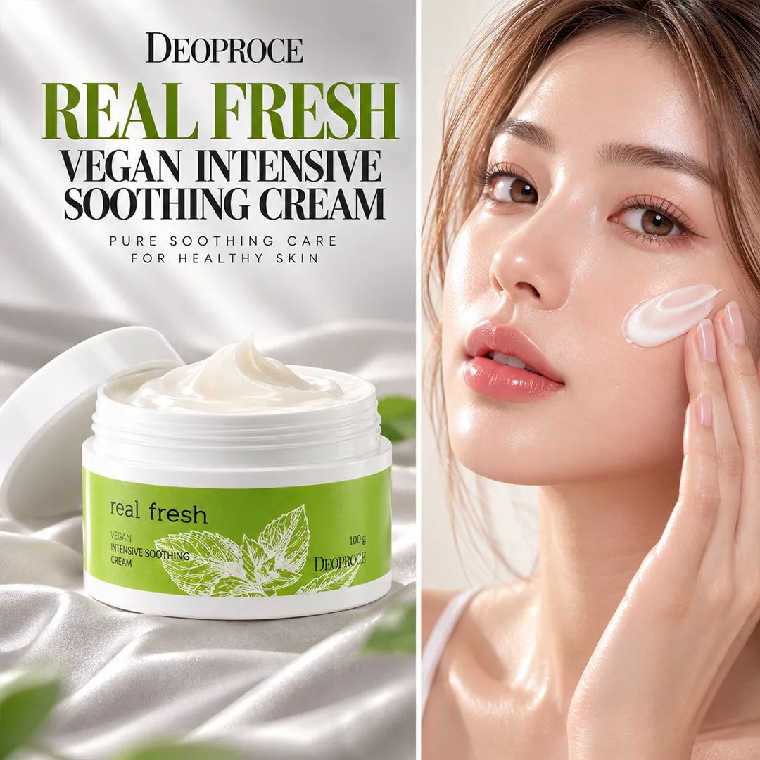 DEOPROCE REAL FRESH VEGAN INTENSIVE SOOTHING CREAM 100G