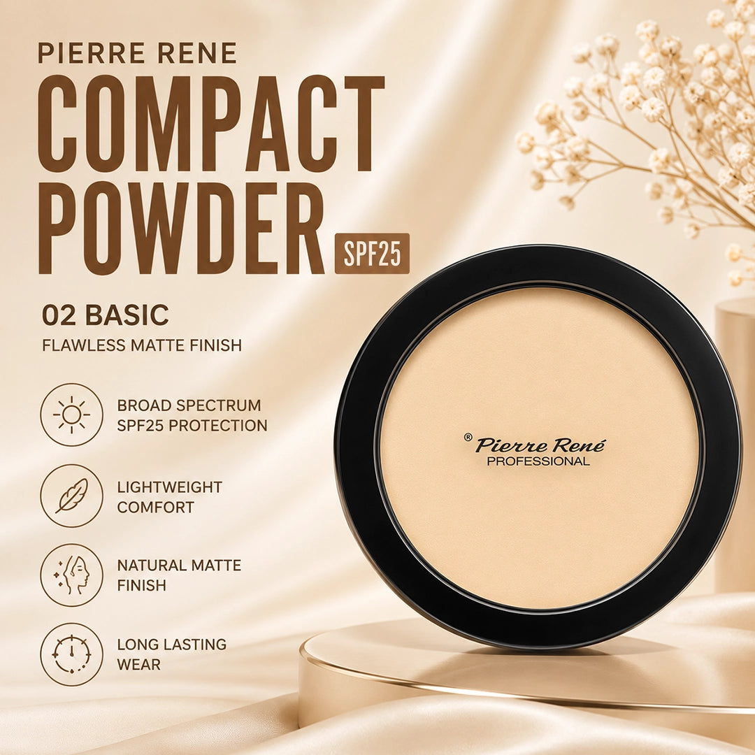 PIERRE RENE COMPACT POWDER SPF25 02BASIC