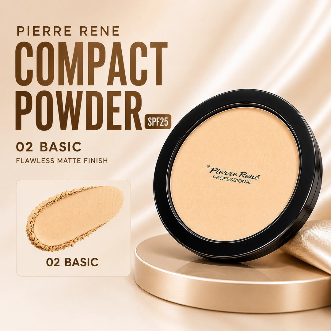 PIERRE RENE COMPACT POWDER SPF25 02BASIC