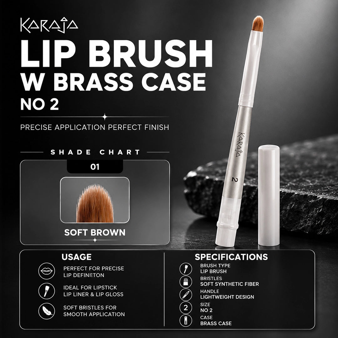 KARAJA BRUSH LIP BRUSH W BRASS CASE NO 2