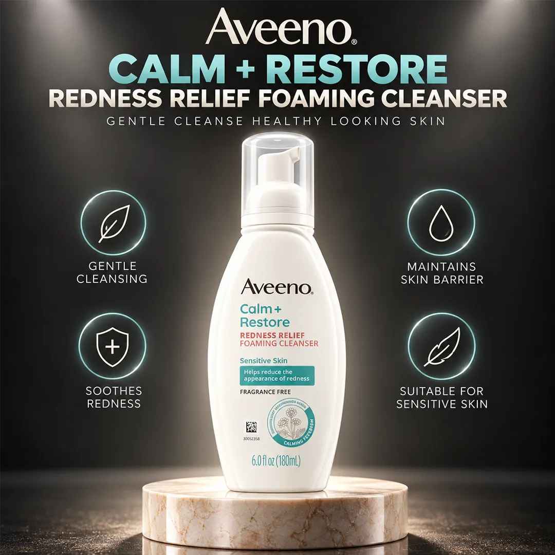 AVEENO CALM RESTORE REDNESS RELIEF FOAMING CLEANSER 180ML