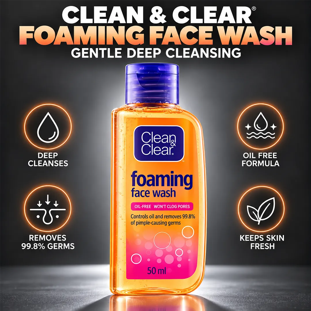 CLEAN CLEAR INDO FACE WASH 50ML ESSENTIAL FOAMING