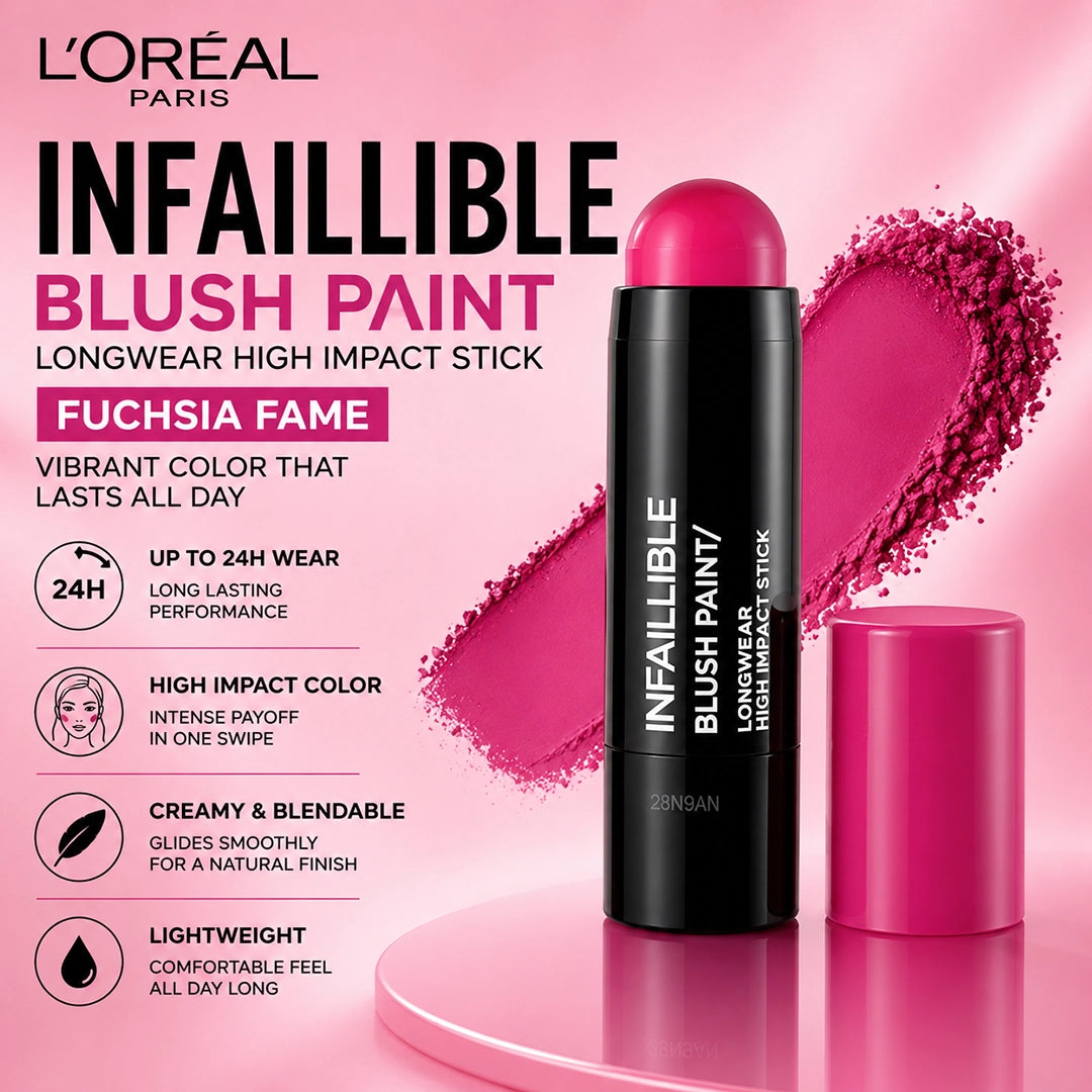 LOREAL INFAILLIBLE BLUSH PAINT FUCHSIA FAME