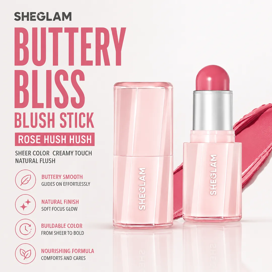 SHEGLAM BUTTERY BLISS BLUSH STICK ROSE HUSH HUSH