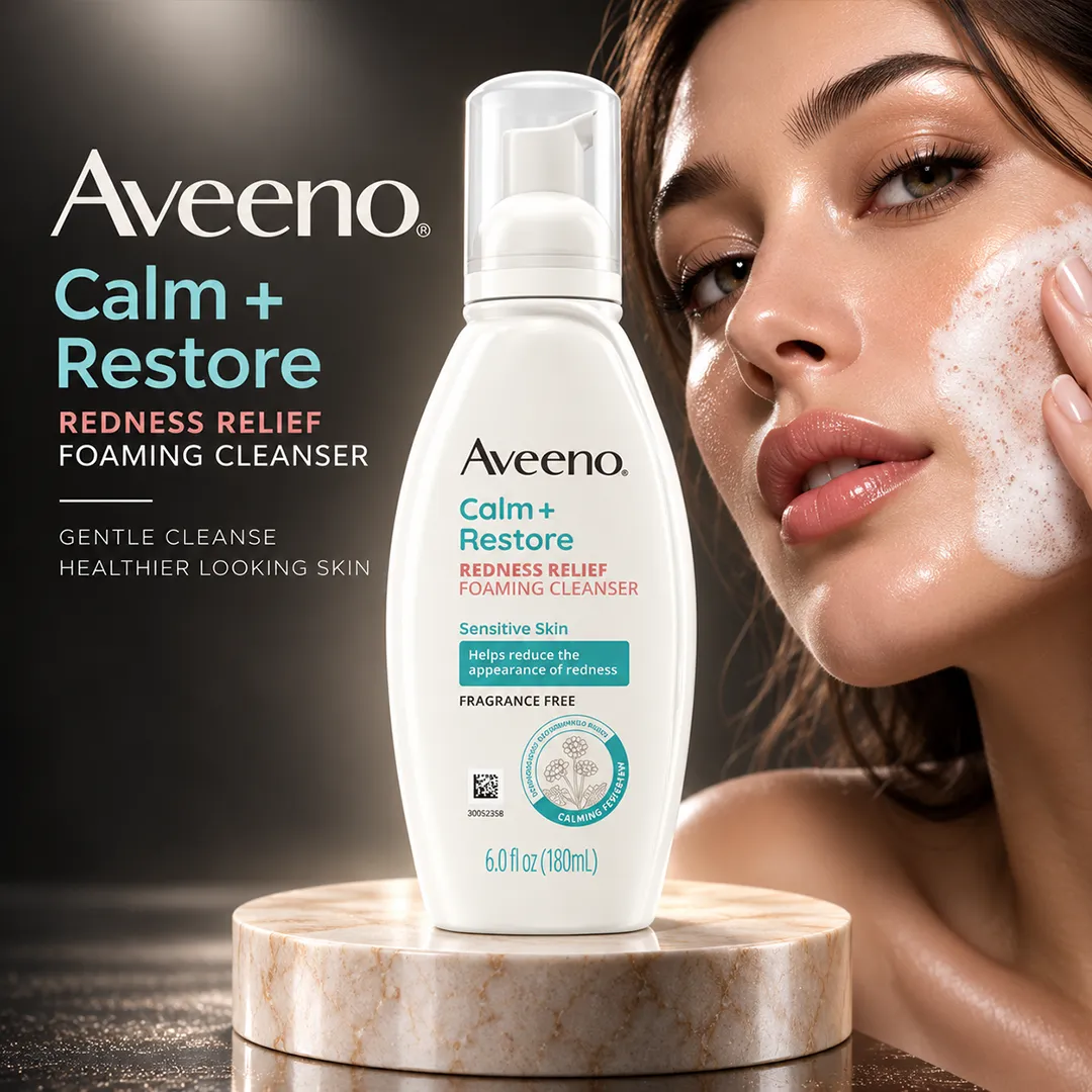 AVEENO CALM RESTORE REDNESS RELIEF FOAMING CLEANSER 180ML
