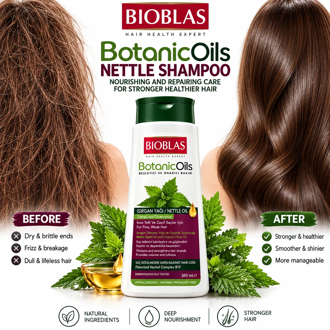 BIOBLAS SHAMPOO 360ML BOTANIC OILS NETTLE 150+