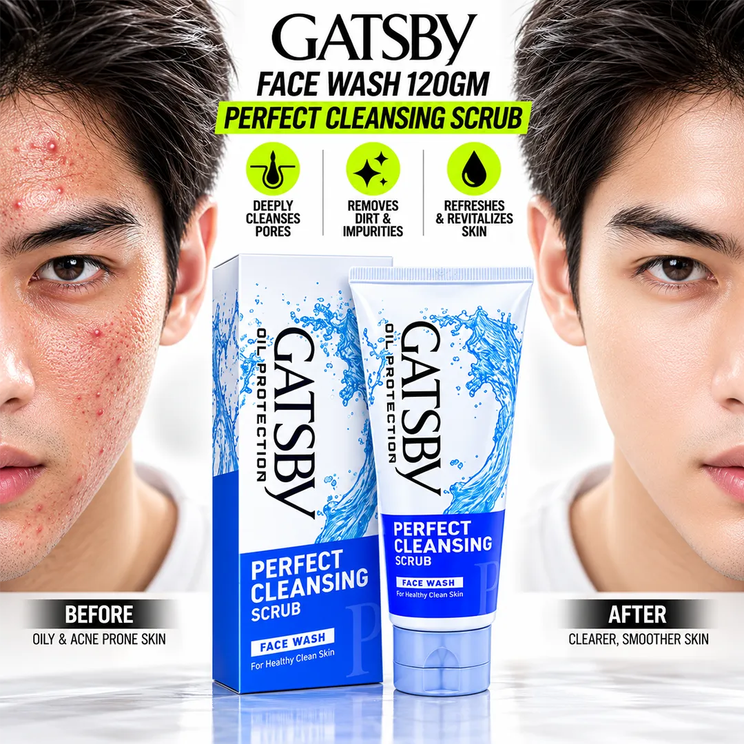 GATSBY FACE WASH 120GM PERFECT CLEANSING SCRUB