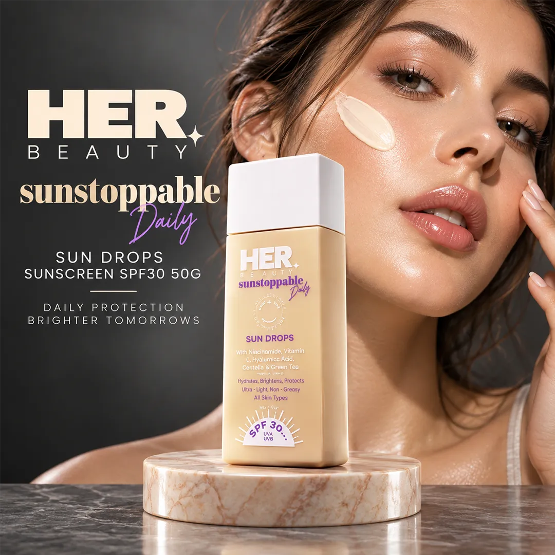 HER BEAUTY SUNSTOPPABLE SUN DROPS SUNSCREEN SPF30 50G