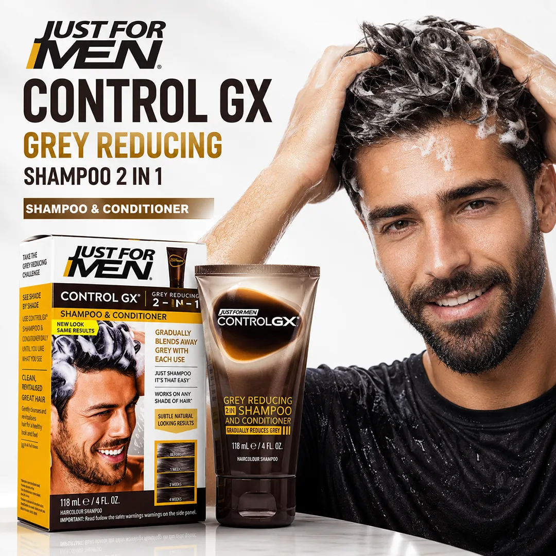 JUST FOR MEN CONTROL GX GREY REDUCING SHAMPOO 2 IN 1 118ML
