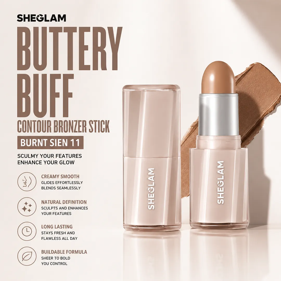 SHEGLAM BUTTERY BUFF CONTOUR BRONZER STICK BURNT SIEN 11 6GM