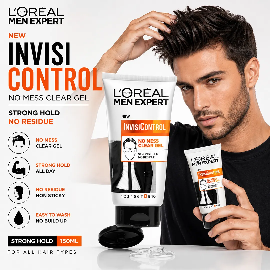 LOREAL MEN EXPERT HAIR GEL 150ML INVISI CONTROL