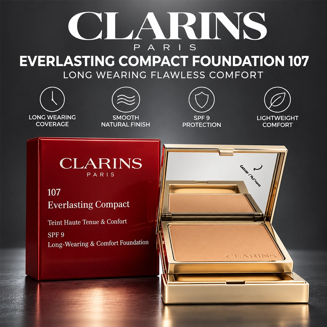 CLARINS EVERLASTING COMPACT FOUNDATION 107
