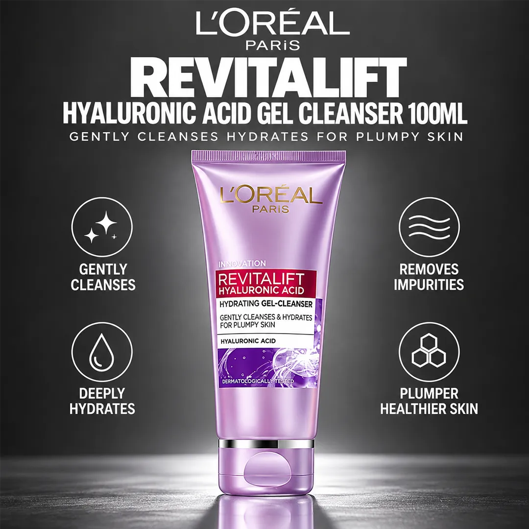 LOREAL REVITALIFT HYALURONIC ACID GEL CLEANSER 100ML