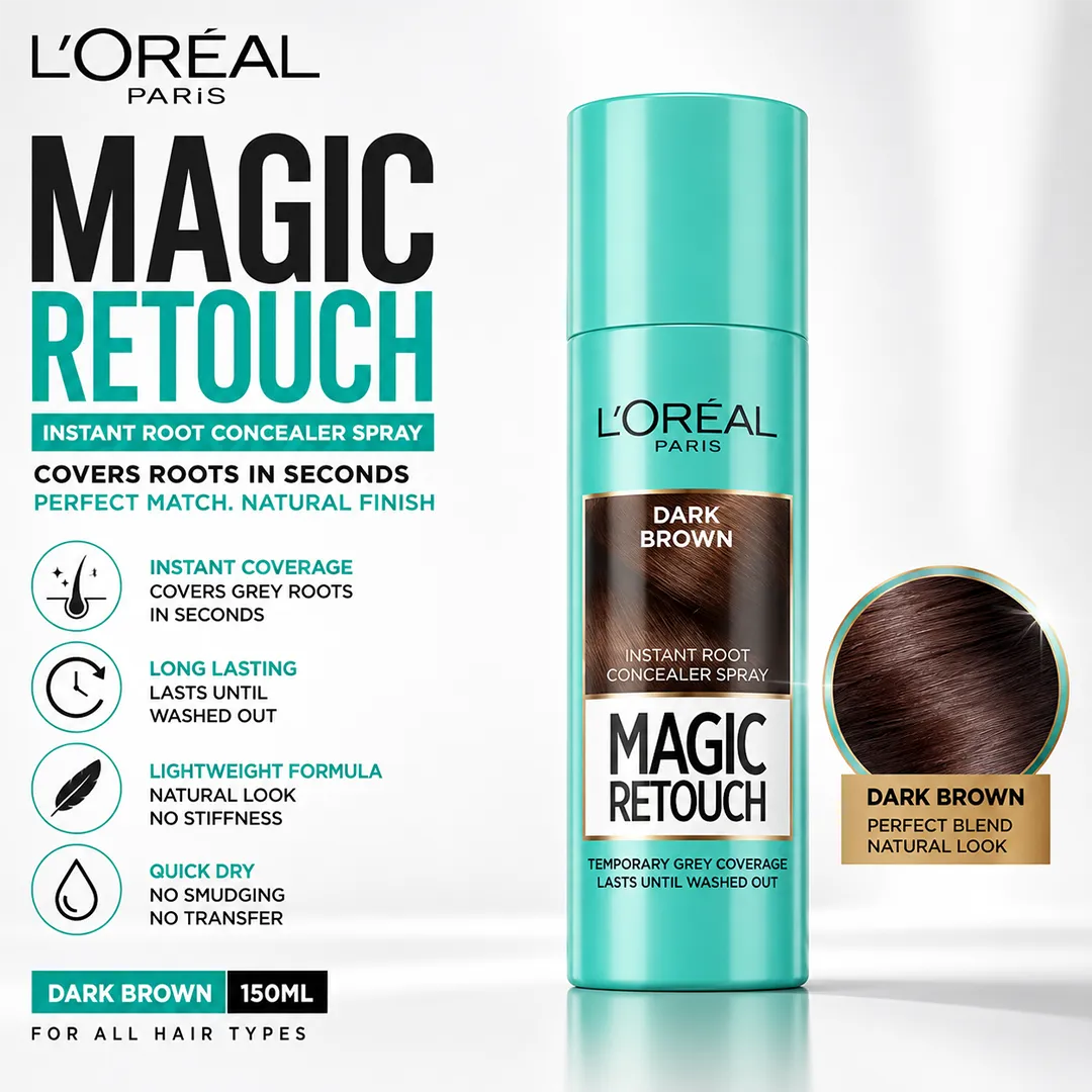 LOREAL MAGIC RETOUCH SPRAY 150ML DARK BROWN