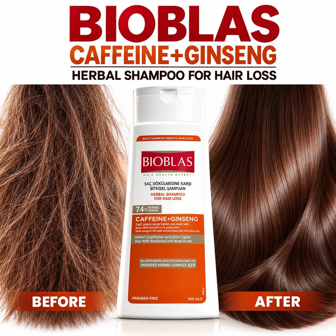BIOBLAS SHAMPOO 360ML CAFFEINE AND GINSENG
